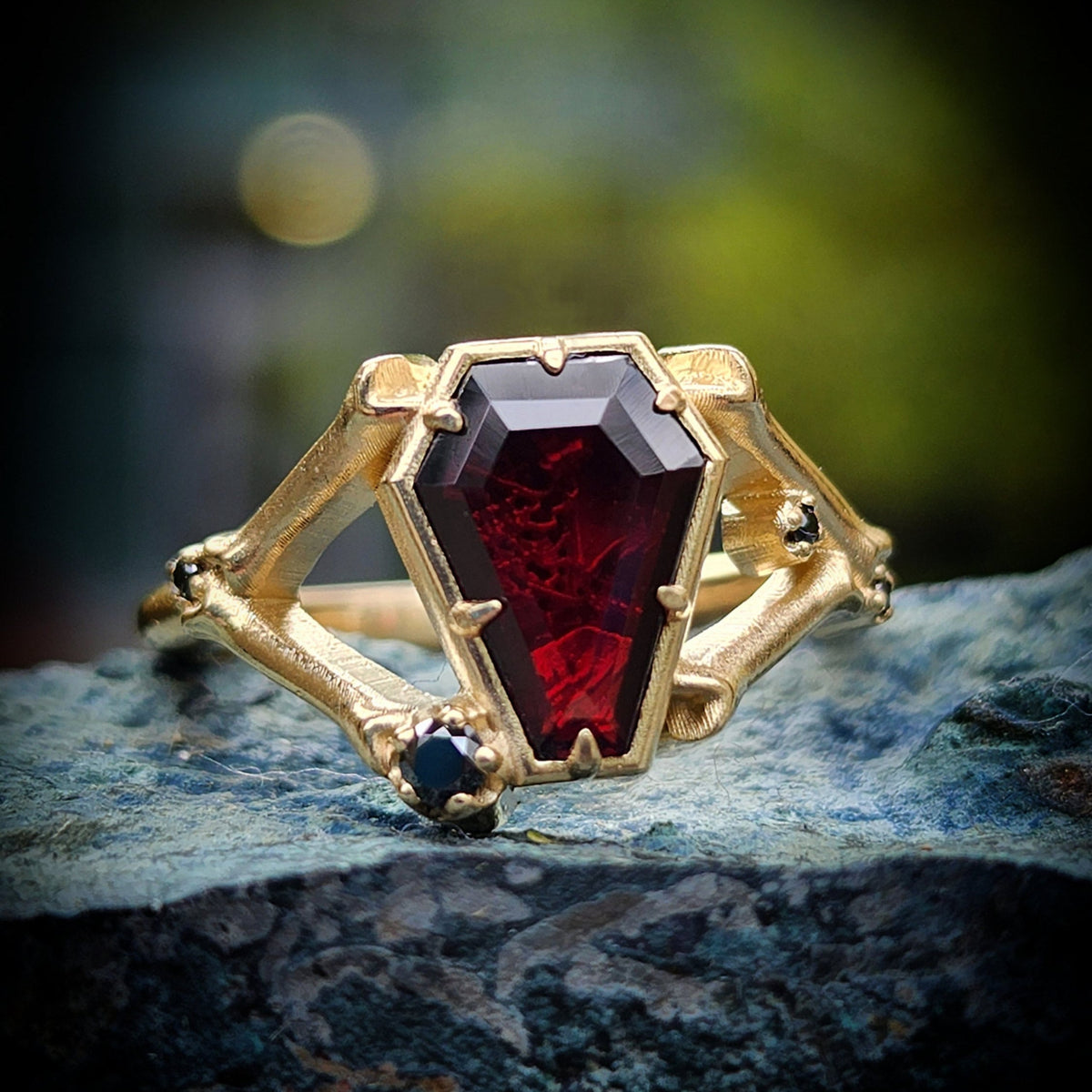 Garnet shop coffin ring