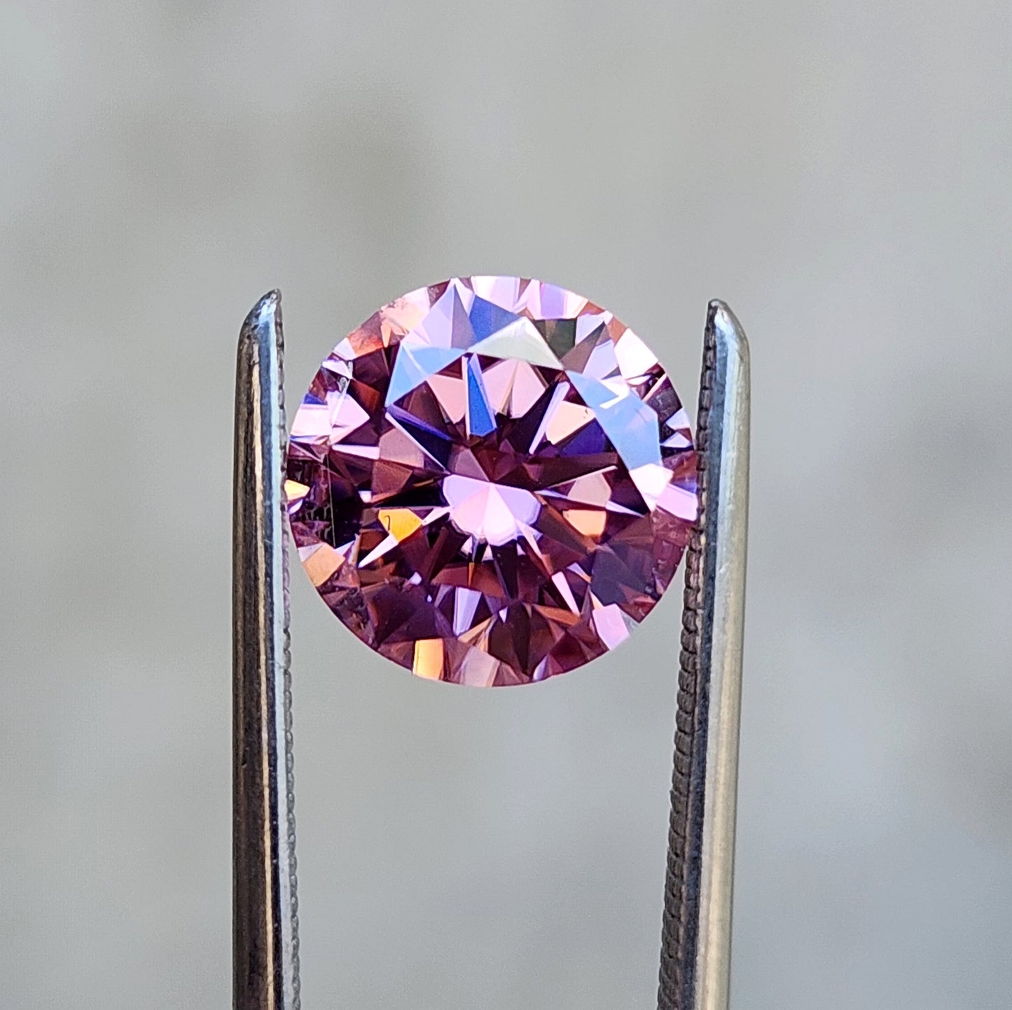 1.87ct Round Pink Moissanite 8.1mm