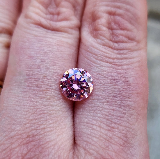 1.87ct Round Pink Moissanite 8.1mm