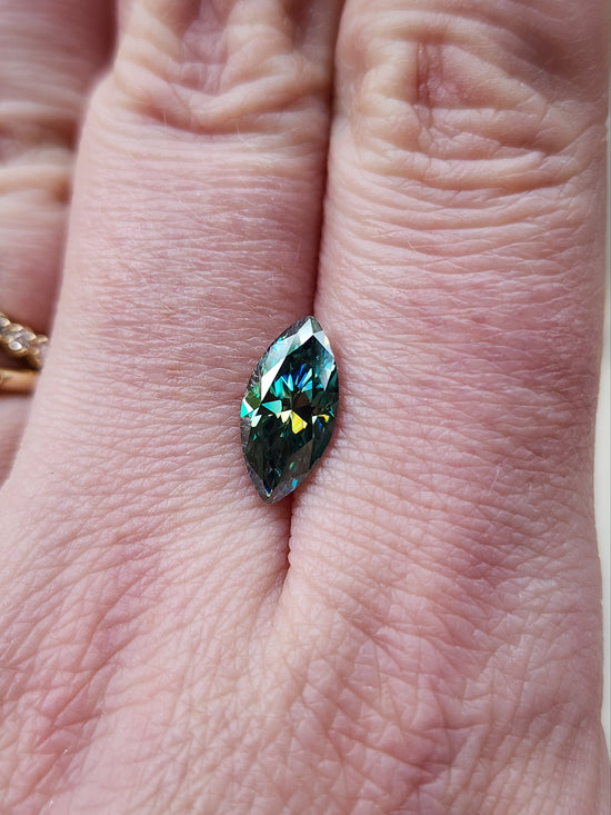 1.73ct Deep Green Moissanite Marquise