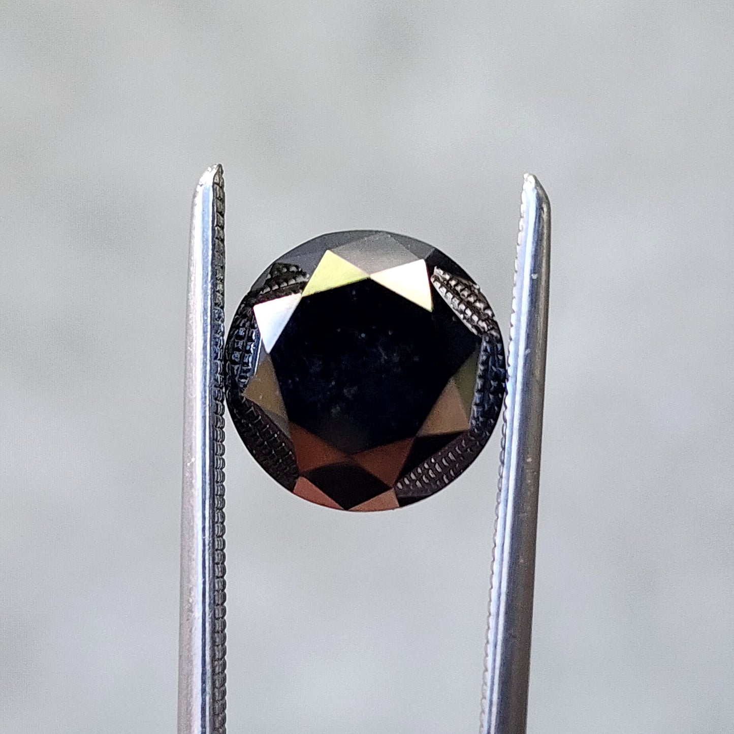 2.87ct Faceted Round Black Diamond (Heat Treated)