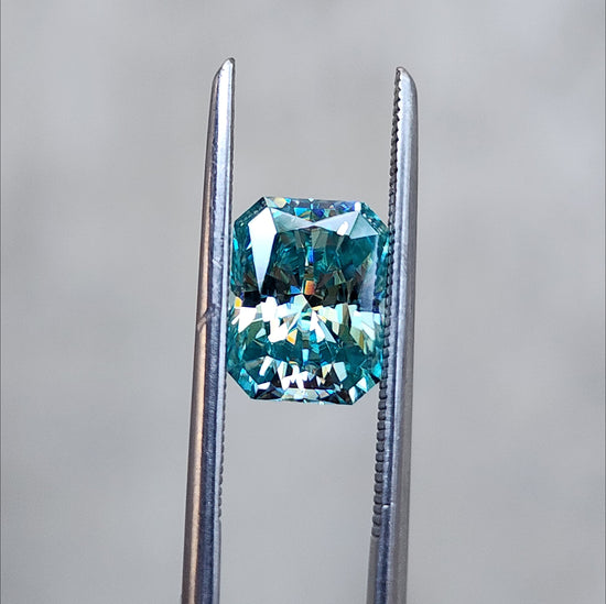 1.50ct Emerald Radiant Cut Seafoam Moissanite 8x6mm