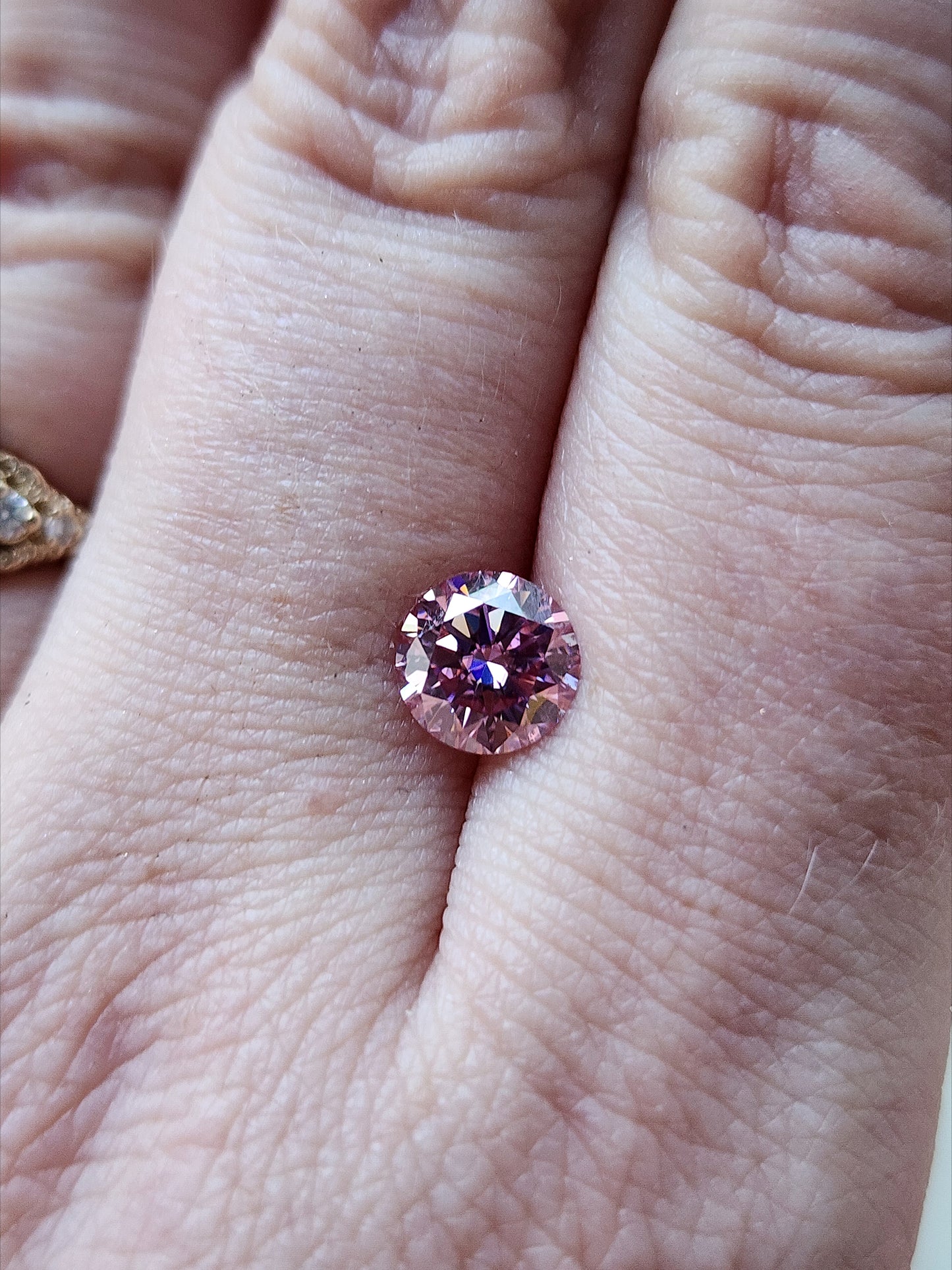 1.25ct Round Cut Pink Moissanite 7mm