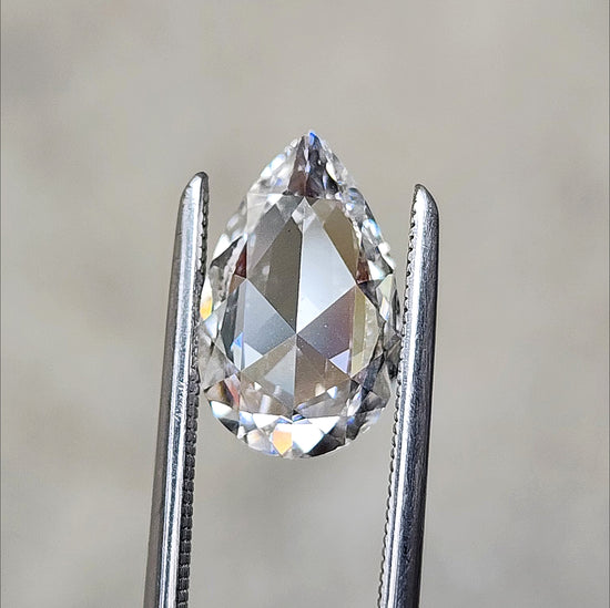 1.57ct rose cut pear lab diamond for a build your own ring 