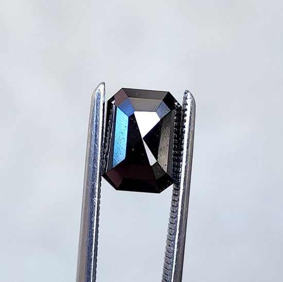 1.48ct rose cut emerald black diamond for custom ring