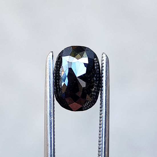 1.02ct rose cut cushion black diamond