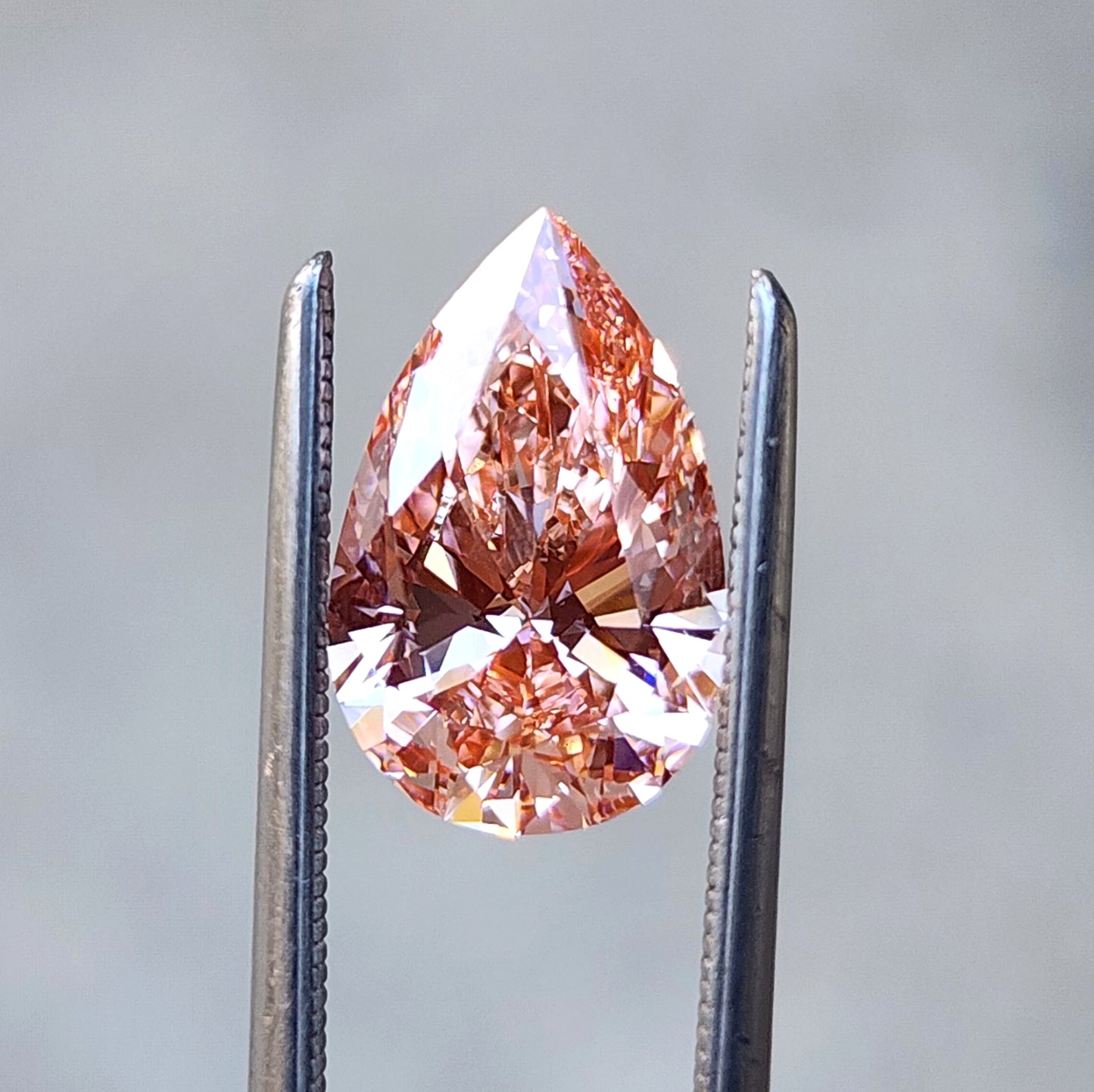 2.05ct lab peachy pink pear diamond for build your own custom ring