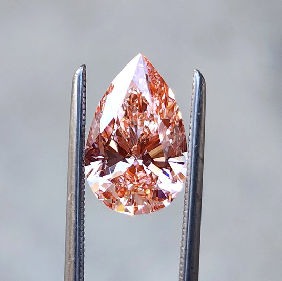 2.05ct lab peachy pink pear diamond for build your own custom ring