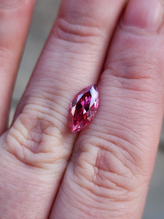 Deep Pink Moissanite Marquise