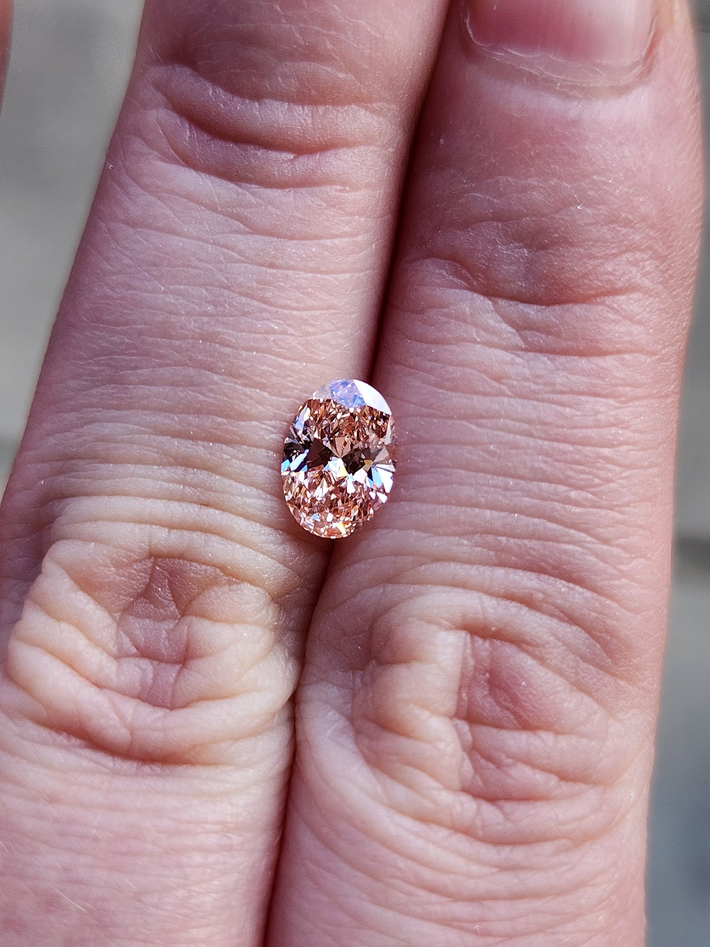 1.01ct pink lab oval diamond