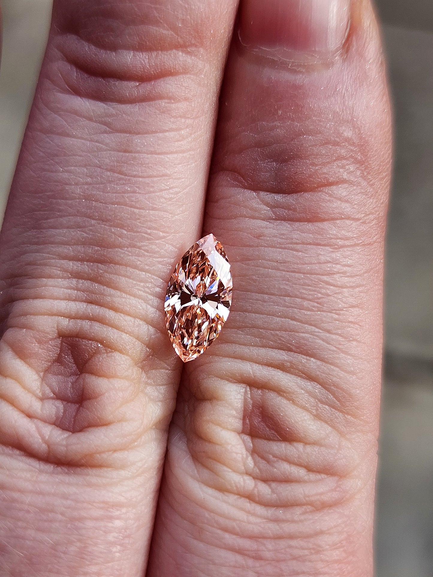 1.17ct pink marquise lab diamond