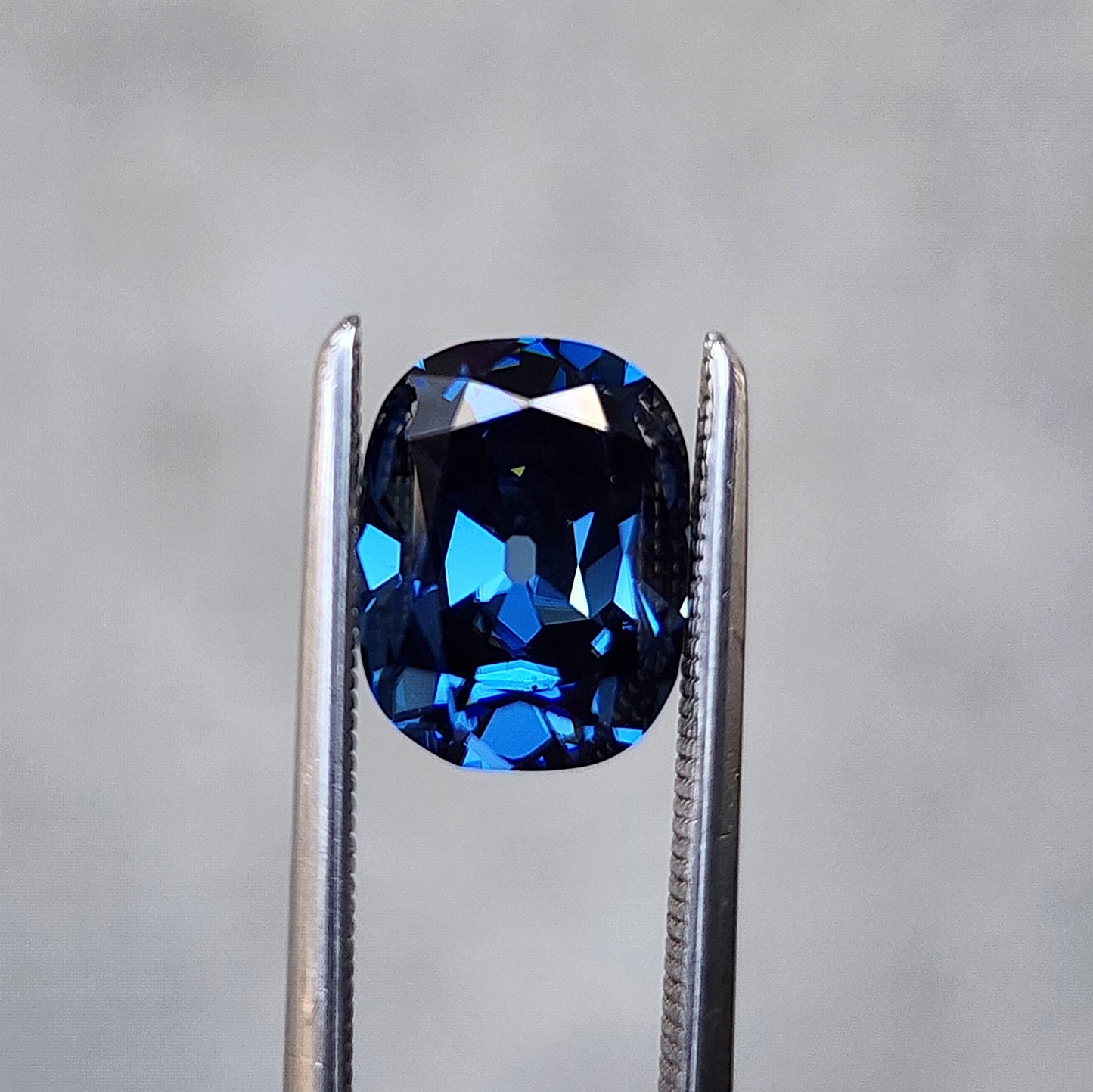 1.9ct blue old mine cut moissanite