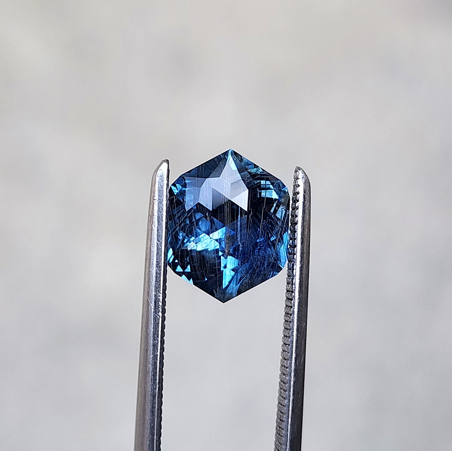 2.06ct Natural Montana Sapphire Heated Fancy Hexagon