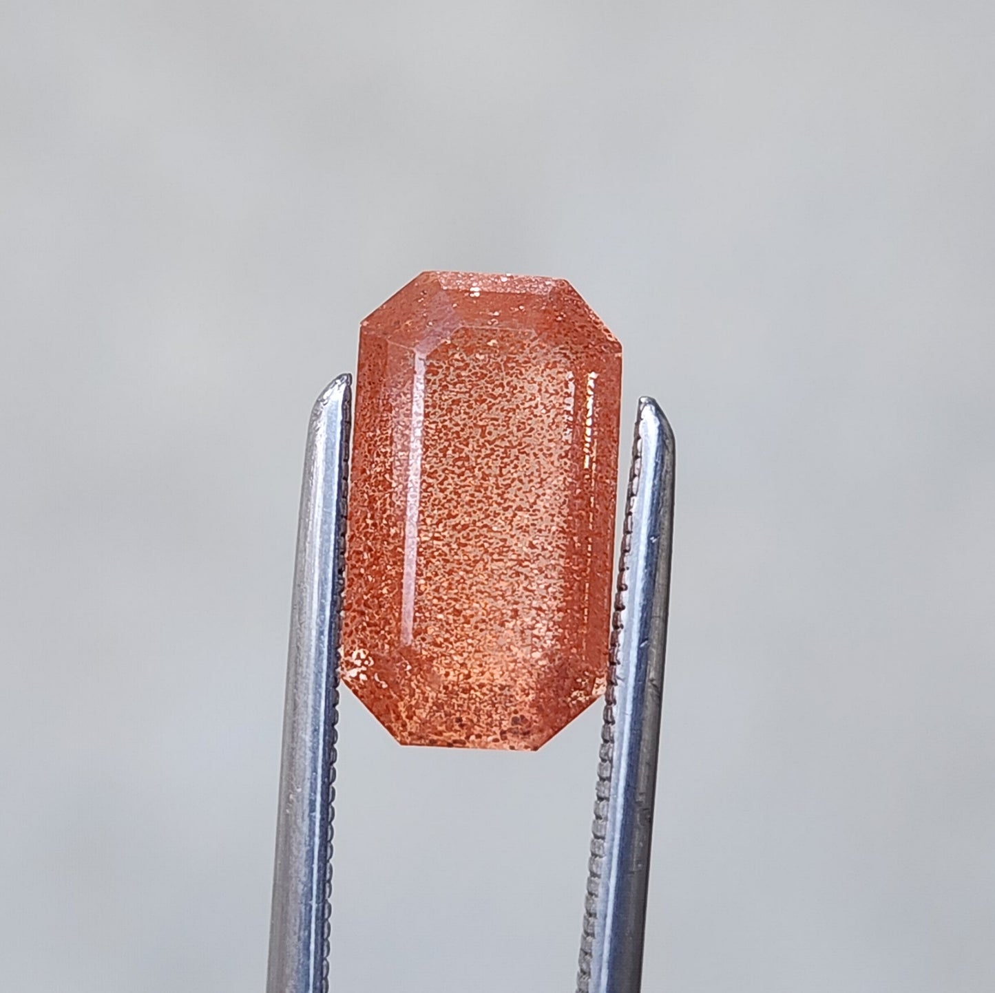 1.98ct Natural Oregon Sunstone Peach Emerald Cut with Schiller