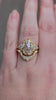 Ophelia engagement ring rose cut lab diamond oval and trillions with diamond wedding band 14k yellow gold