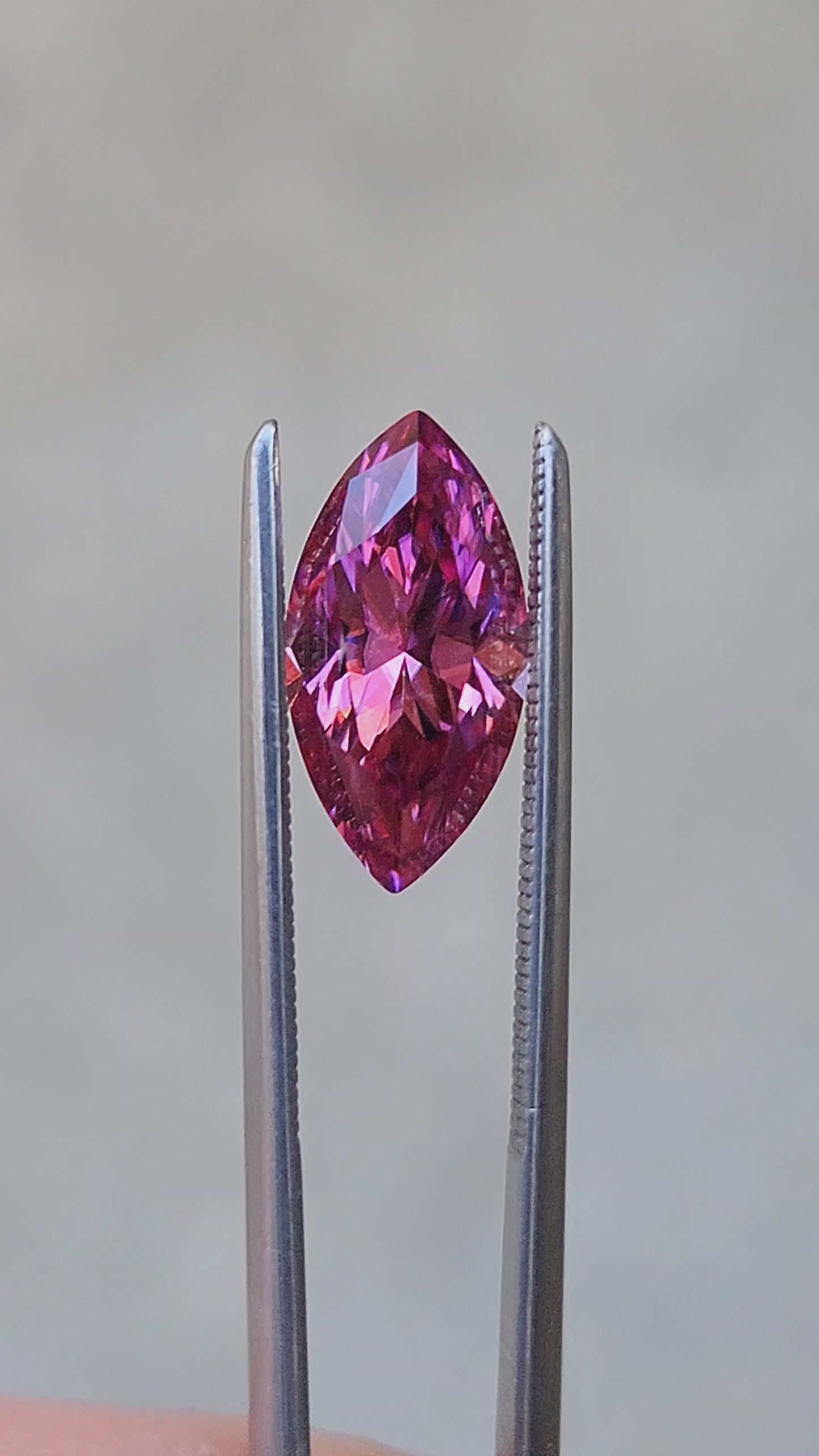 Deep Pink Moissanite Marquise