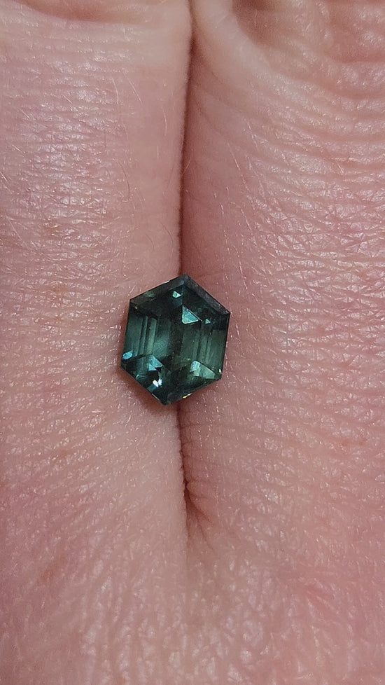 Load and play video in Gallery viewer, 1.70ct Natural Green Madagascar Sapphire Hexagon
