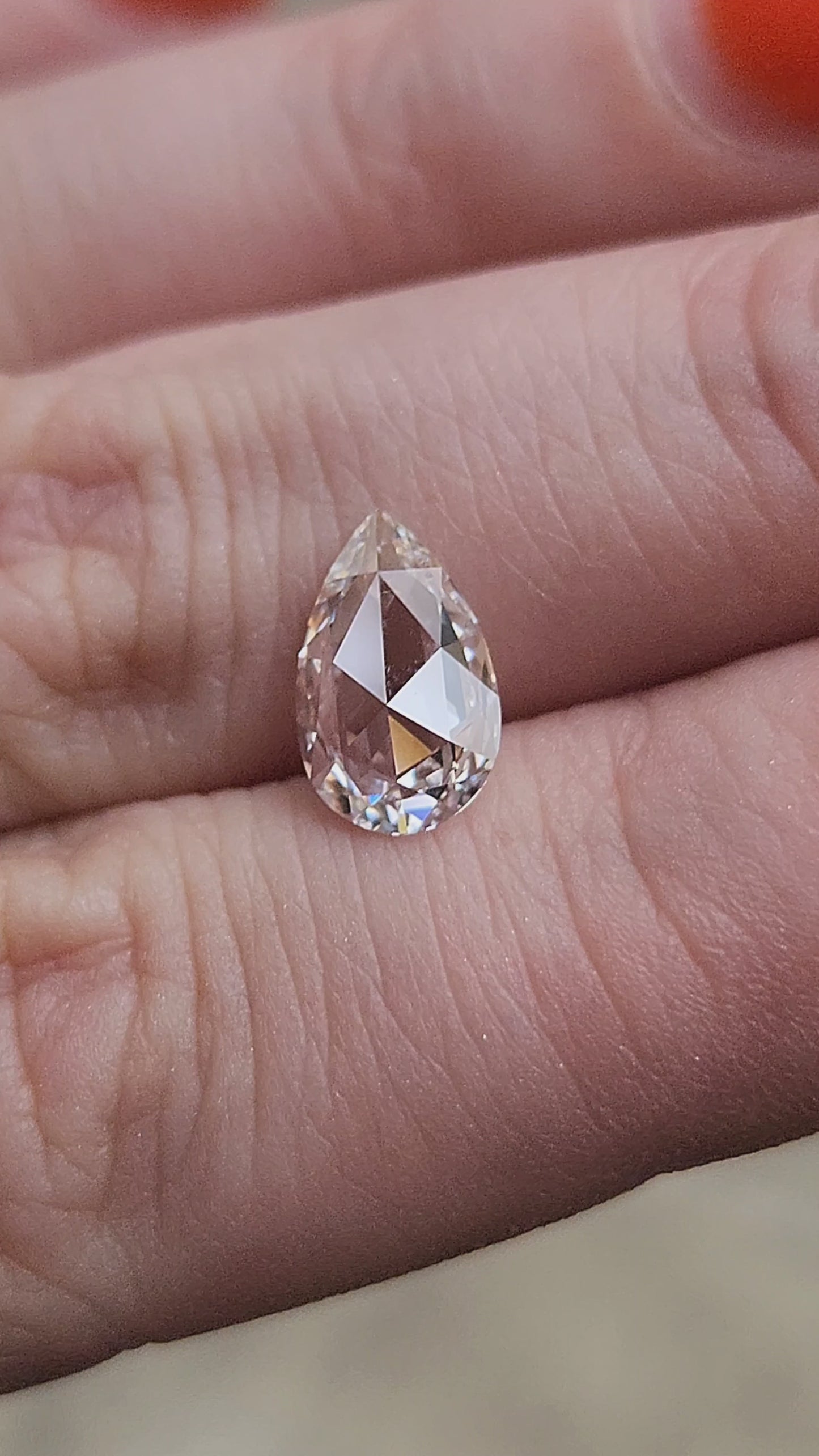 Load and play video in Gallery viewer, 1.57ct rose cut pear lab diamond for a build your own ring 
