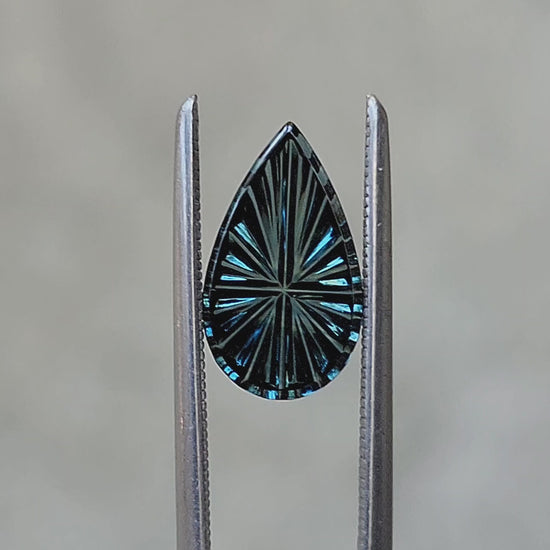 1.44ct Natural Pear Teal Australian Sapphire - StarBrite Cut by John Dyer