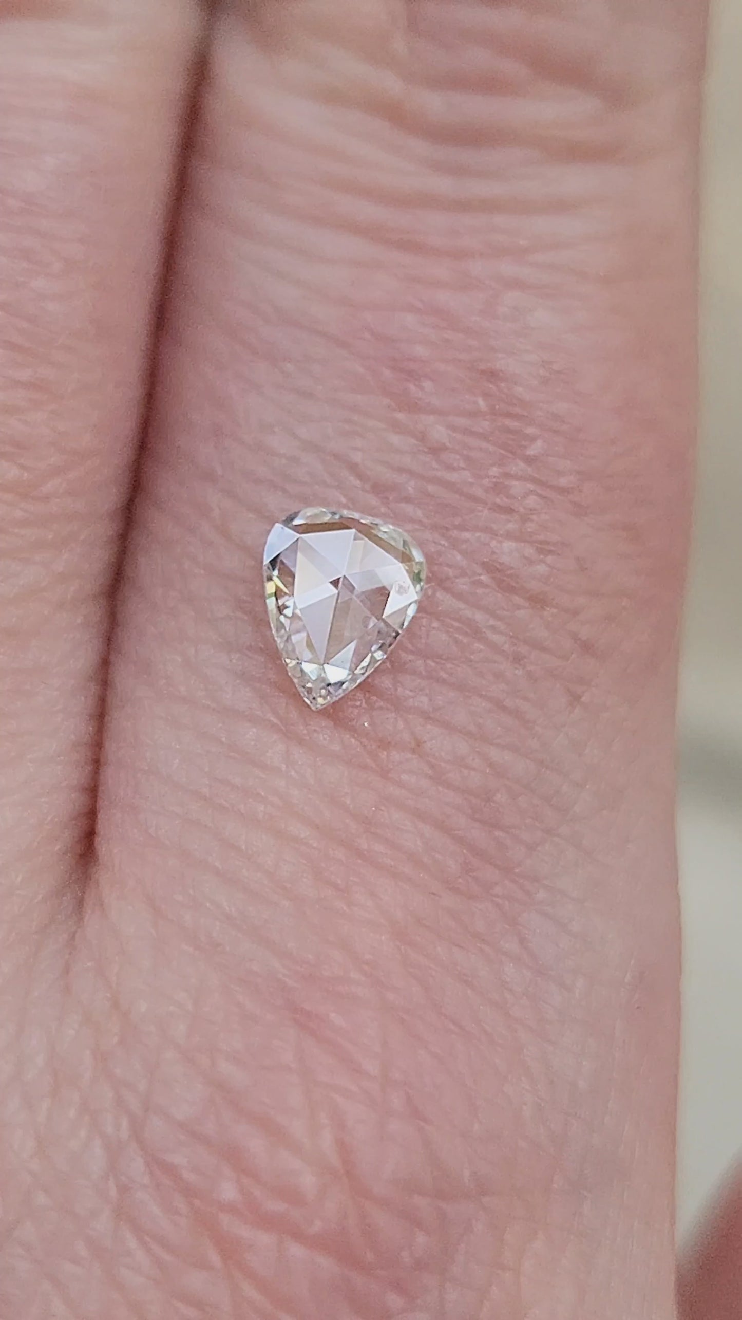 Load and play video in Gallery viewer, .46ct Natural Rose Cut Pear Diamond D/SI2

