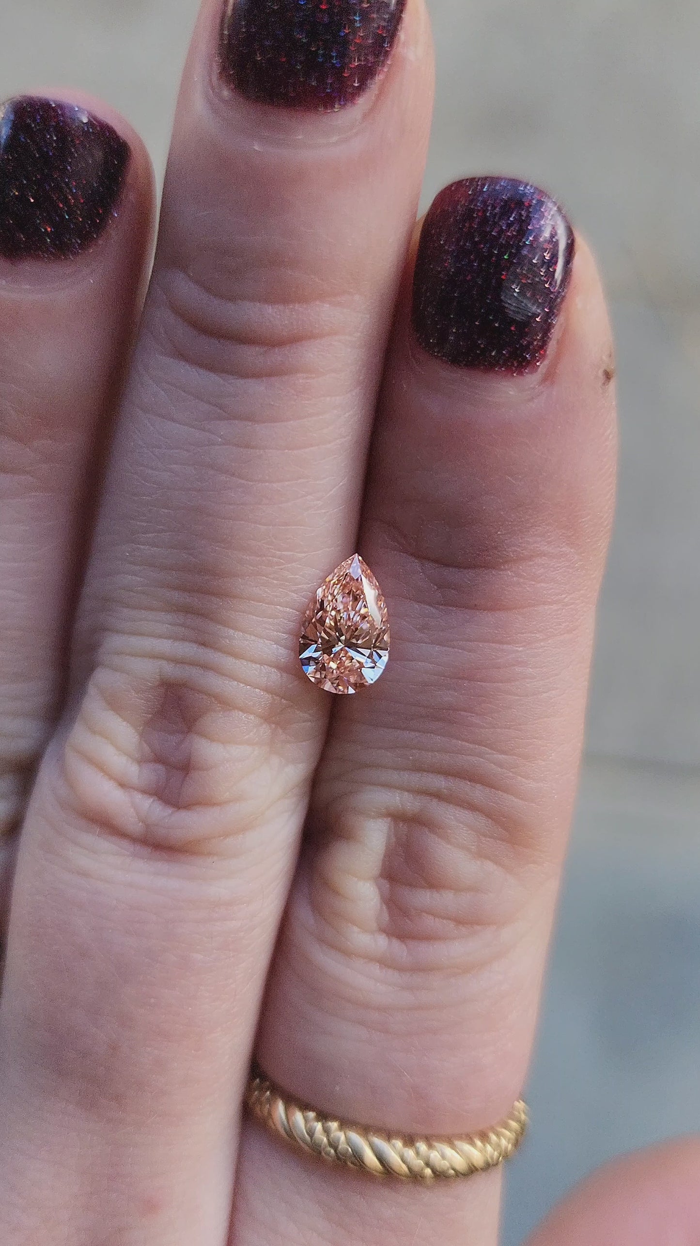 Load and play video in Gallery viewer, .99ct pear pink lab diamond for build your own rings
