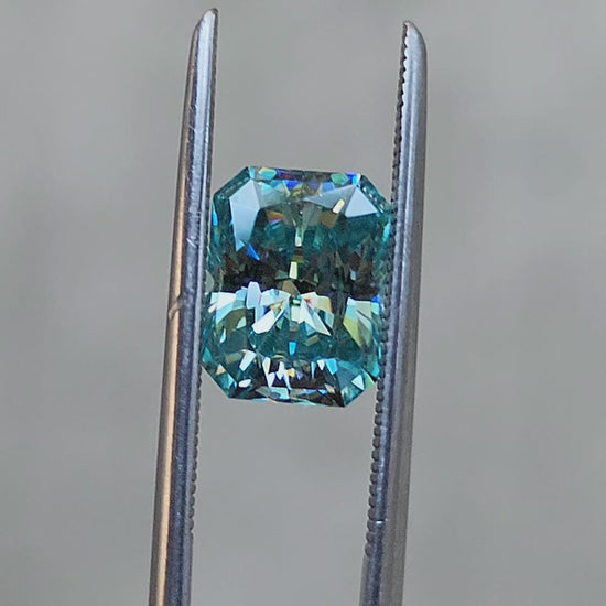 1.50ct Emerald Radiant Cut Seafoam Moissanite 8x6mm