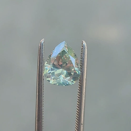 1.02ct Irradiated Natural Seafoam Pear Diamond
