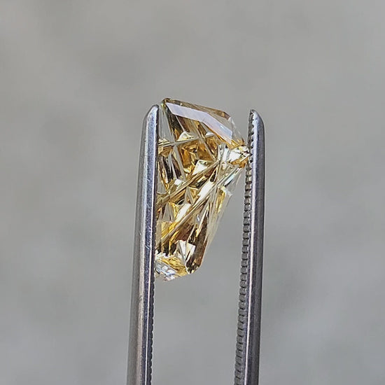 .85ct Montana yellow sapphire freeform dreamscape cut