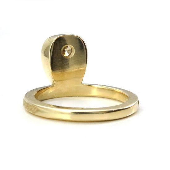 Ready to Ship - GORGON Locks - Snake Ring with Natural Champagne Diamond Head - 14k Yellow Gold Size 6 - 8