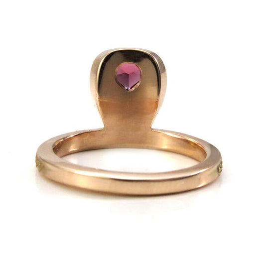 Ready to Ship - GORGON Locks - Snake Ring with Mahenge Garnet Snake Head - 14k Rose Gold - Size 6 - 8